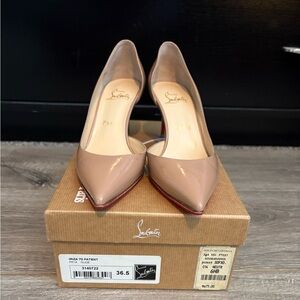 Christian Louboutin Iriza Beige Patent Heels size size 36.5